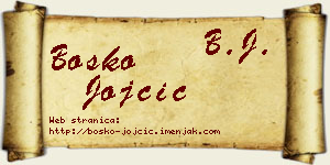 Boško Jojčić vizit kartica